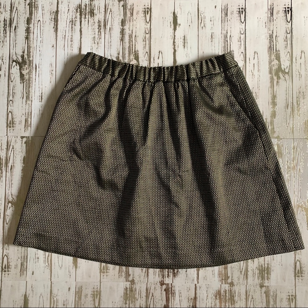 Madewell Gold and Black Jacquard Party Skirt